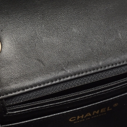 Pre Owned Chanel Black Quilted Leather Mini Square Classic Flap Bag