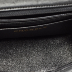 Pre Owned Chanel Black Quilted Leather Mini Square Classic Flap Bag