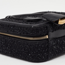 مملوكة مسبقًا حقيبة ماكياج شانيل جلد كافيار أسود مبطن سي سي فيليغري بسلسلة