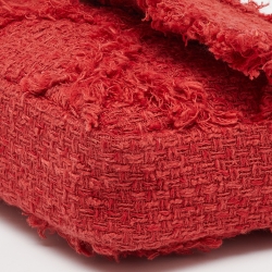 Chanel Red Tweed  CC Mania Flap Shoulder Bag
