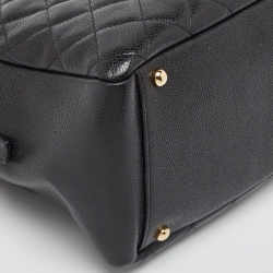 مملوكة مسبقًا Chanel Black Quilted Caviar Leather Petite Timeless Tote