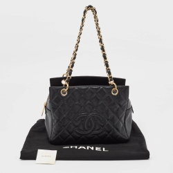 مملوكة مسبقًا Chanel Black Quilted Caviar Leather Petite Timeless Tote