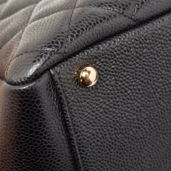مملوكة مسبقًا Chanel Black Quilted Caviar Leather Petite Timeless Tote