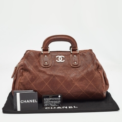 Pre Owned Chanel Brown Quilted Leather Outdoor Ligne Doctor Bag