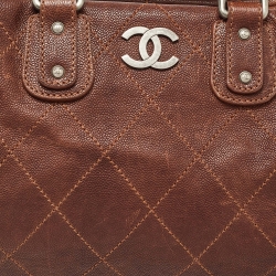 Pre Owned Chanel Brown Quilted Leather Outdoor Ligne Doctor Bag