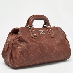 Pre Owned Chanel Brown Quilted Leather Outdoor Ligne Doctor Bag