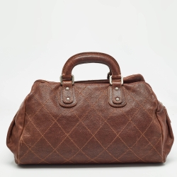 Pre Owned Chanel Brown Quilted Leather Outdoor Ligne Doctor Bag