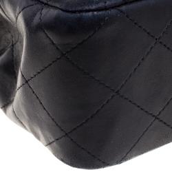 Pre Owned Chanel Black Quilted Leather Medium Classic Double Flap Bag