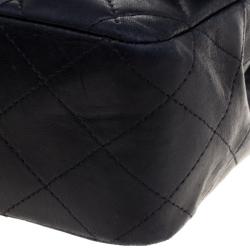 Pre Owned Chanel Black Quilted Leather Medium Classic Double Flap Bag