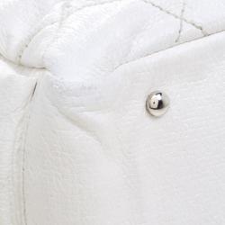 Pre Owned حقيبة يد شانيل باريس بياريتز كبيرة كانفاس مقوى مبطنة بيضاء