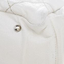 Pre Owned حقيبة يد شانيل باريس بياريتز كبيرة كانفاس مقوى مبطنة بيضاء