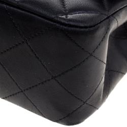Pre Owned Chanel Black Quilted Leather Medium Classic Double Flap Bag