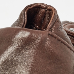 مملوكة مسبقًا Chanel Choco Brown Pleated Leather Ring CC Shoulder Bag