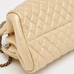 Pre Owned حقيبة باولر شانيل جست مادموزيل جلد ذهبي مبطن متوسطة