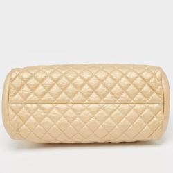 Pre Owned حقيبة باولر شانيل جست مادموزيل جلد ذهبي مبطن متوسطة