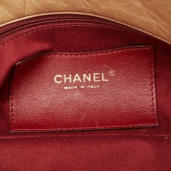 Pre Owned حقيبة باولر شانيل جست مادموزيل جلد ذهبي مبطن متوسطة