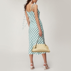 Pre Owned حقيبة باولر شانيل جست مادموزيل جلد ذهبي مبطن متوسطة