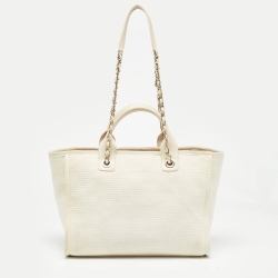 مملوكة مسبقًا Chanel Cream Canvas Small Deauville Tote