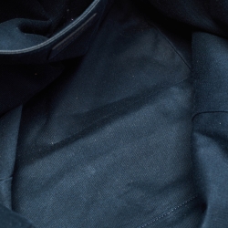 مملوكة مسبقًا حقيبة يد توتس شانيل شوبر ديوفيل جلد وقش أزرق ميتاليك متوسطة