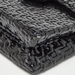 Pre Owned Chanel Black Glazed Wicker Mini Vintage Flap Bag 