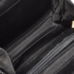Pre Owned Chanel Black Glazed Wicker Mini Vintage Flap Bag 