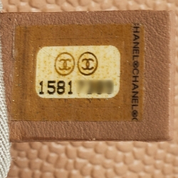 مملوكة مسبقًا Chanel Beige Quilted Leather Half Moon Wallet On Chain