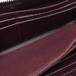 مملوكة مسبقًا محفظة شانيل سحاب ملتف سي سي جلد كافيار مبطنة سوداء