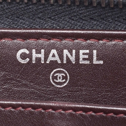 مملوكة مسبقًا محفظة شانيل سحاب ملتف سي سي جلد كافيار مبطنة سوداء