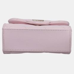 Chanel Pink Leather Micro Flap Top Handle Bag