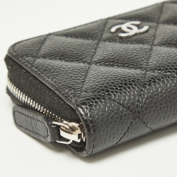 Pre Owned Chanel Black Caviar Leather Classic Zipped Coin Purse 