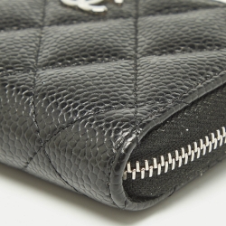 Pre Owned Chanel Black Caviar Leather Classic Zipped Coin Purse 