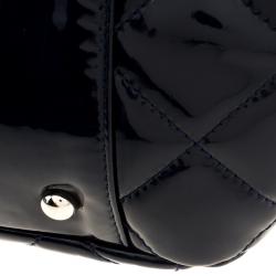 Pre Owned Chanel Navy Blue Quilted Patent Leather Reissue Accordion Flap Bag
