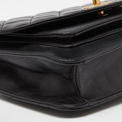Pre Owned Chanel Black Quilted Caviar and Leather CC Chain Top Handle Bag