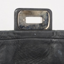 Pre Owned Chanel Black Vertical Quilt Iridescent Leather Mademoiselle Flap Shoulder Bag