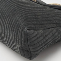 Pre Owned Chanel Black Vertical Quilt Iridescent Leather Mademoiselle Flap Shoulder Bag
