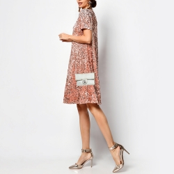 مملوكة مسبقًا Chanel Light Grey Quilted Suede Beaded Mineral Nights Bag