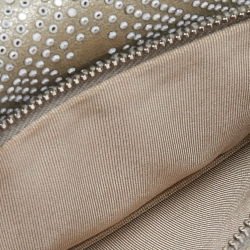 مملوكة مسبقًا Chanel Light Grey Quilted Suede Beaded Mineral Nights Bag