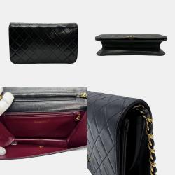 Chanel Black Leather CC Matelasse Full Flap Bag