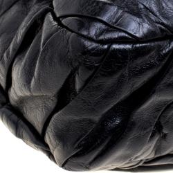 Pre Owned حقيبة شانيل قلاب كلاسيكي كبيرة جلد طيات سوداء