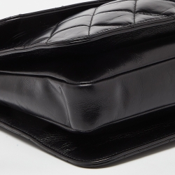 Pre Owned Chanel Black Quilted Glossy Leather Large Perfect Edge Flap Bag