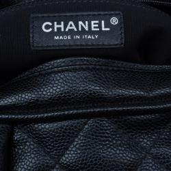 Pre Owned Chanel Black CC Quilted Caviar Small Bowler Bag