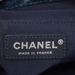 Pre Owned Chanel Blue Quilted Leather and Denim Small Gabrielle Bucket Bag