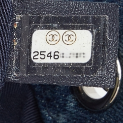 Pre Owned Chanel Blue Quilted Leather and Denim Small Gabrielle Bucket Bag