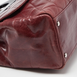 Pre Owned Chanel Burgundy Quilted Leather CC Delivery Bag