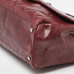 Pre Owned Chanel Burgundy Quilted Leather CC Delivery Bag