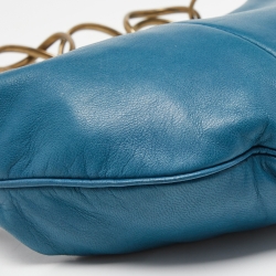 Pre Owned Chanel Blue Leather CC Ring Hobo