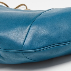 Pre Owned Chanel Blue Leather CC Ring Hobo