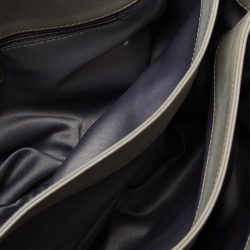 Pre Owned Chanel Grey Quilted Leather Maxi 3 Accordion Flap Bag