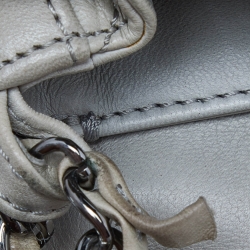 Pre Owned Chanel Grey Quilted Leather Maxi 3 Accordion Flap Bag