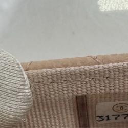 Pre Owned Chanel Beige Quilted Caviar Small Classic Flap Clutch with Chain 